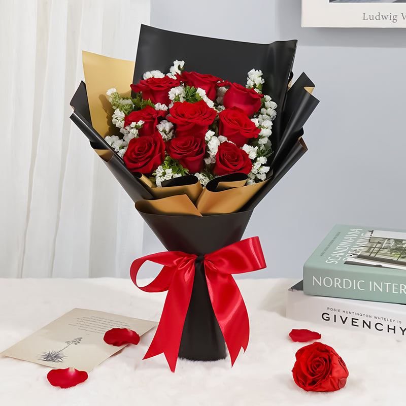  Write a Rose Beautiful Red Rose with Happy Birthday Message, Fresh Cut Flower, Single Rose